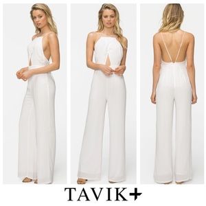 Tavik Pants - White Sleeveless Backless Wide Leg Romper Tavik Pants - White Sleeveless Backless Wide Leg Romper